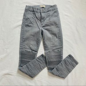 GAP Grey Stretch Moto Skinny Denim Leggings 27R